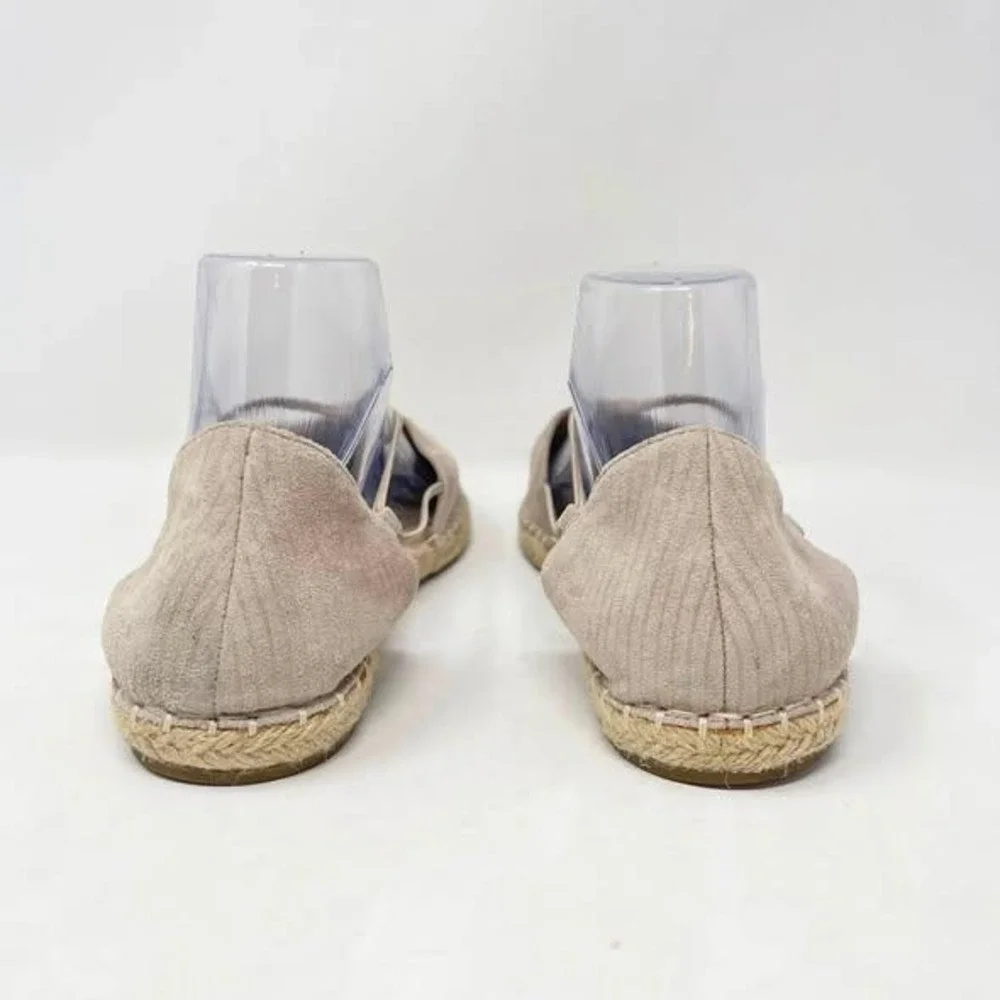 Eileen Fisher Lee D'Orsay Espadrille Flats Womens 10 Taupe Metallic Suede